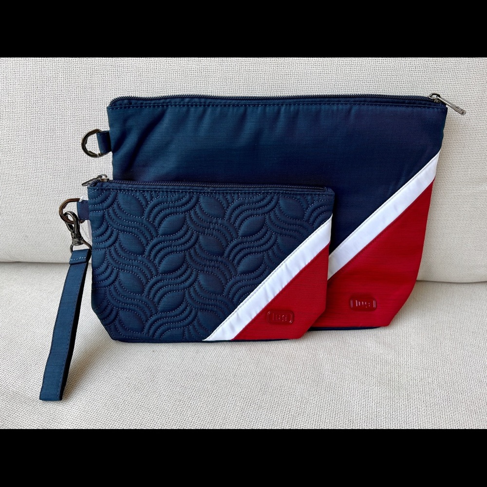 Lug Paddle Pouch 2 pc. Set (Brushed Navy/Brushed Red) NWT